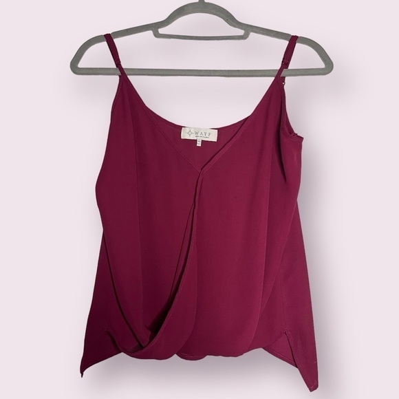 Wayf Tops - WAYF Raspberry Maroon Surplice Cami Blouse XS
